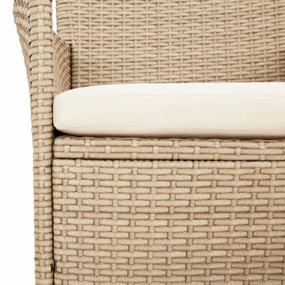 Vidaxl Set Comedor De Jardín 3 Pzas Con Cojines Ratán Sintético Beige_4