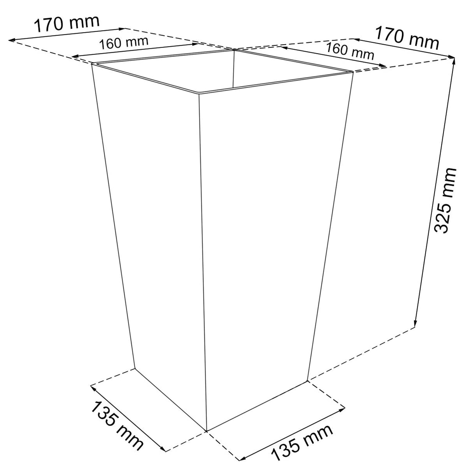 Maceta Rato De 7,2 Litros Con Inserto 17 X 17 X 32,4 Cm En Color Ocre Oscuro