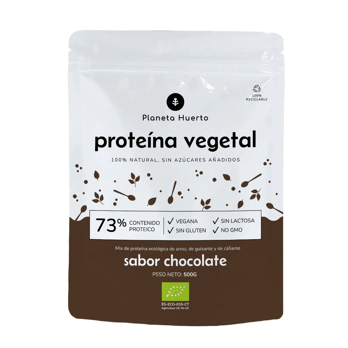 Proteína vegetal biológica 73% Planeta Huerto chocolate 500 g