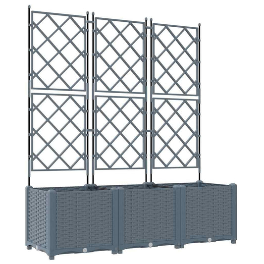 Vidaxl Maceta De Jardín Con Enrejado 3 Pcs Gris Claro_0