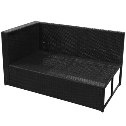 Conjunto De Sofás De Jardín En Ratán Impermeable Negro Con Cojines Beige / Vetonek_5