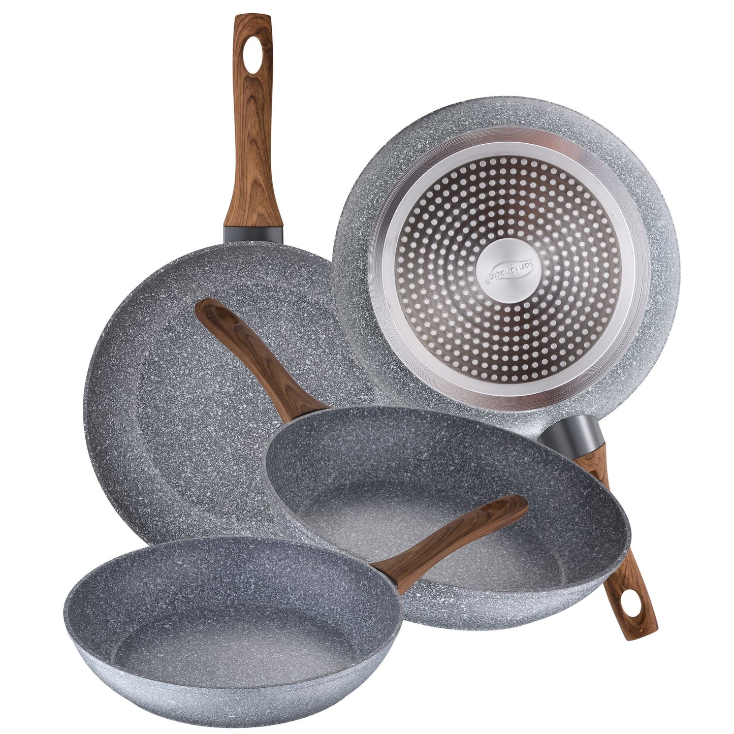 Set 4 Sartenes Ø20 Ø24 Ø26 Y Ø28 Daimiel, Aluminio Forjado, Inducción_0