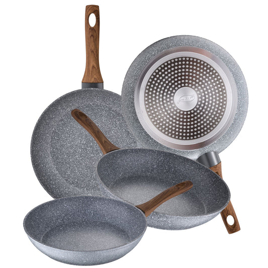 Set 4 Sartenes Ø20 Ø24 Ø26 Y Ø28 Daimiel, Aluminio Forjado, Inducción_0