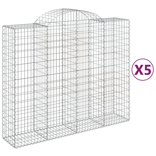 Cestas De Gaviones 5 Uds Forma De Arco Hierro 200x50x160/180 Cm_0