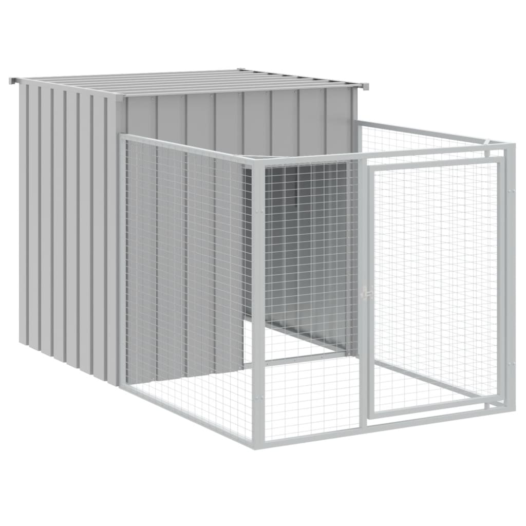 Vidaxl Caseta Perros Corral Acero Galvanizado Gris Claro 110x813x110cm_5