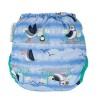 Fralda de pano de bambu pop-in Blue Puffin Close com botões de pressão