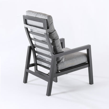 Sofá De Exterior, Reforzado, Aluminio, Color Negro, Sillón:59x72x112_3