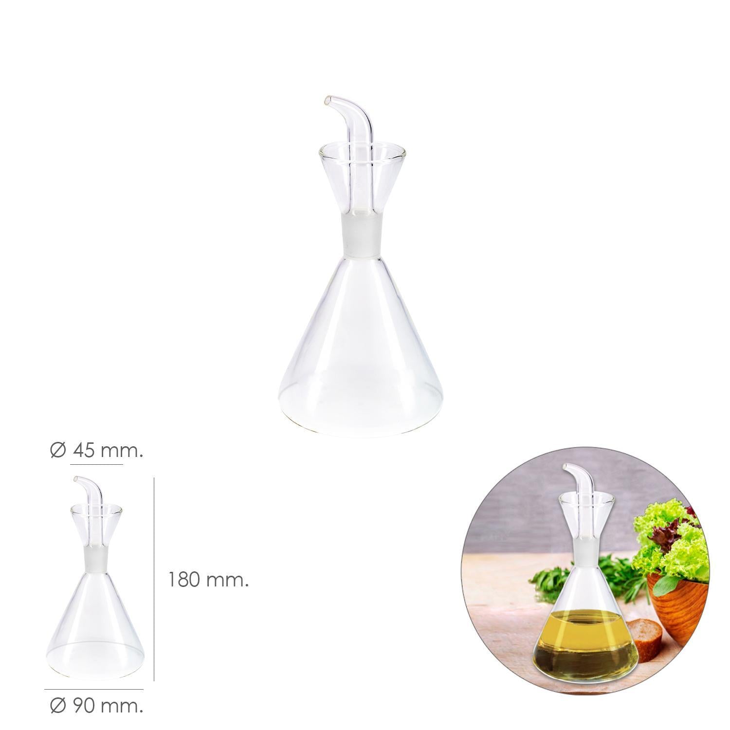 Aceitera De Cristal Con Sistema Antigoteo, Capacidad 250 Ml.