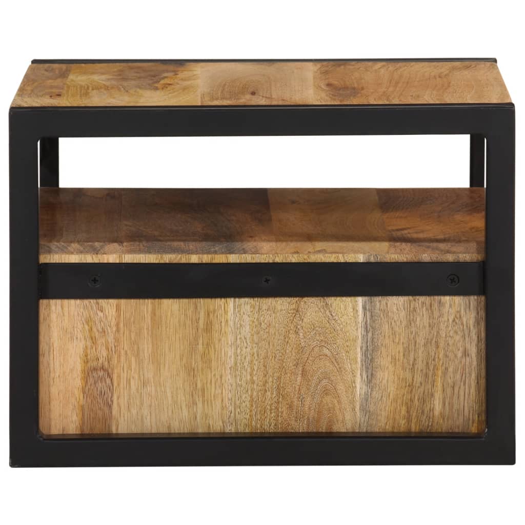 Mesita De Noche De Pared Madera Maciza De Acacia 35x35x25 Cm_2