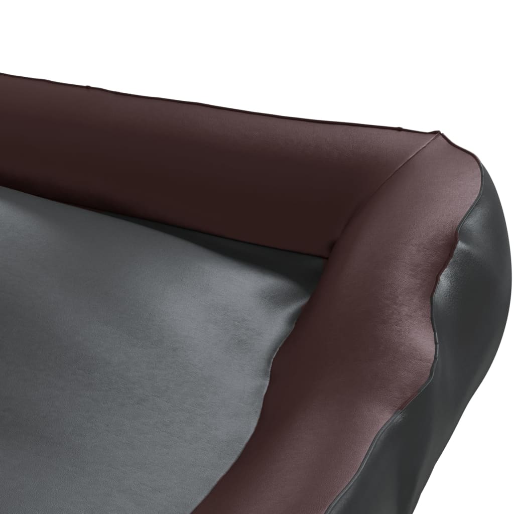 Vidaxl Cama Para Perros De Cuero Sintético Negro Y Marrón 105x80x25 Cm_5