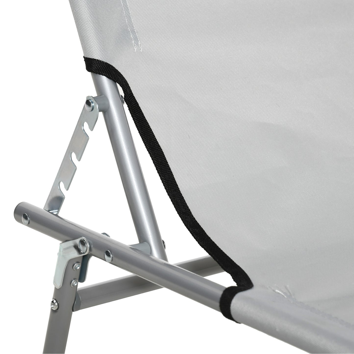 Outsunny Set De 2 Tumbonas De Jardín Plegables Con Toldo 187x58x36cm Gris Claro_3