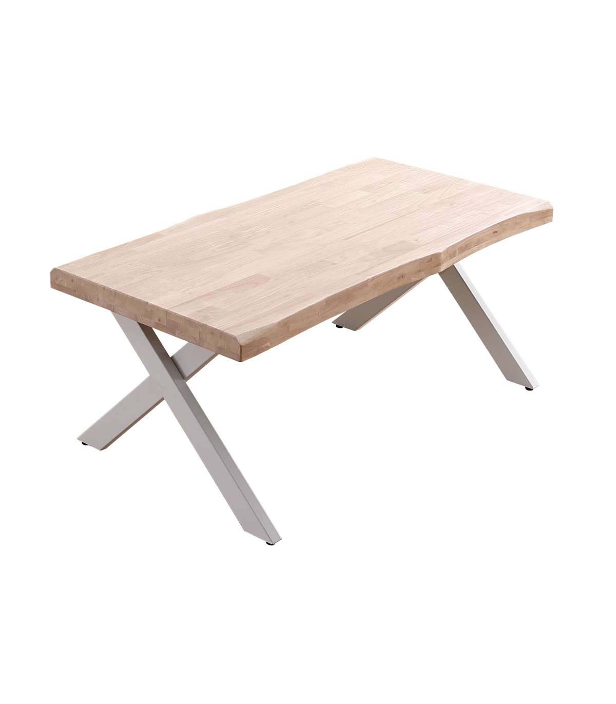 Mesa Centro Elevable Xena Tapa Con Forma Acabado Roble Nordish/blanco, 47cm(alto) 120 Cm(_0
