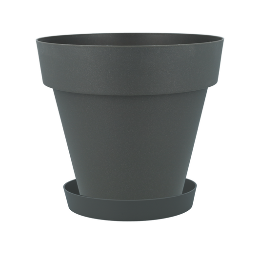 Vaso Tes com pires cor antracite 26 x 24 cm
