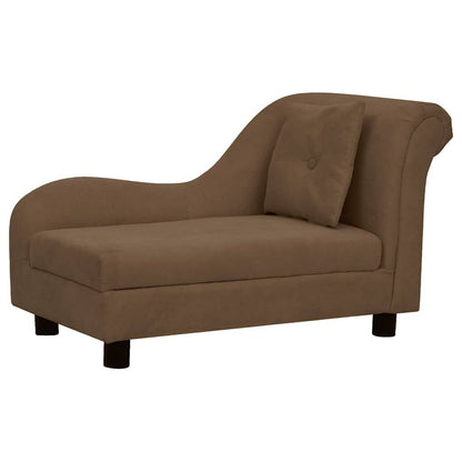 Vidaxl Sofá Para Perros Con Almohada Marrón Felpa 83x44x44 Cm_0