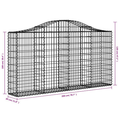 Cestas De Gaviones 10 Uds Forma Arco Hierro 200x30x100/120 Cm_5