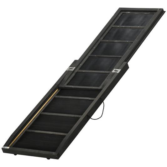 Pawhut Rampa Para Perros De Madera 165x43x6,5 Cm Con Alfombra Antideslizante_0