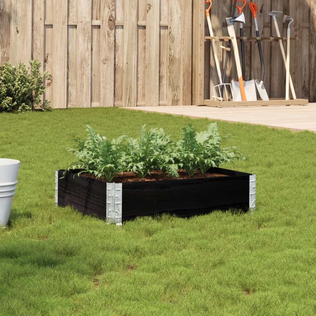Jardinera De Madera Maciza De Pino Negro 80x60 Cm_1
