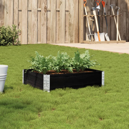 Jardinera De Madera Maciza De Pino Negro 80x60 Cm_1