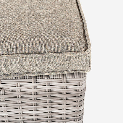Pack 4 Puffs Para Exterior, Estilo Moderno, Aluminio Y Ratán Sintético Plano, Color Gris Claro, Puff:40x40x49_3