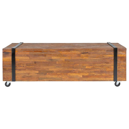 Mesa De Centro De Madera Maciza De Teca 110x45x38 Cm_0