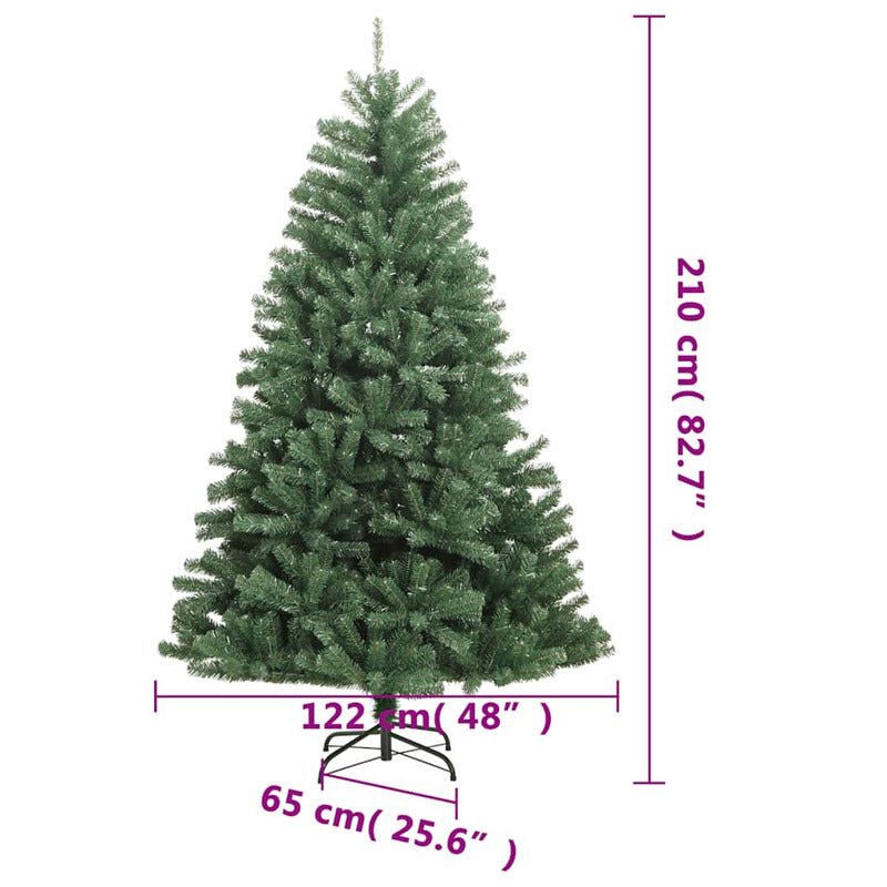 Vidaxl Árbol De Navidad Artificial Con Bisagras 300 Led Y Bolas 210 Cm_2