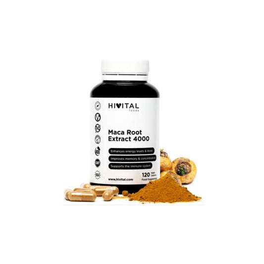 Extrato concentrado de maca peruana 4000 mg Hivital 120 cápsulas vegan