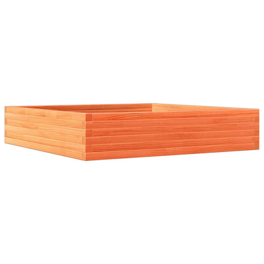 Jardinera De Madera Maciza De Pino Marrón Cera 110x110x23 Cm_0