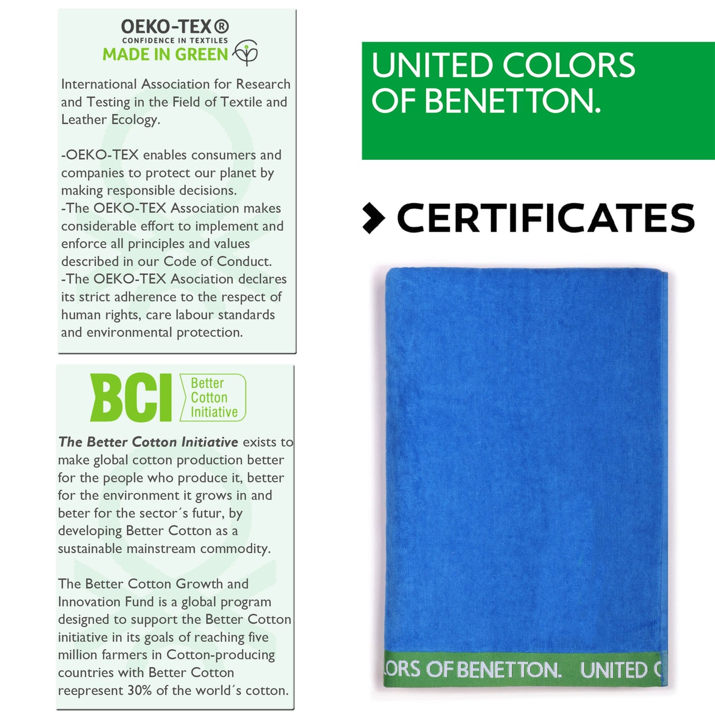 Set 2 Toalla De Playa 90x160cm 380gsm Velour 100%algodon Azul Casa Benetton_3