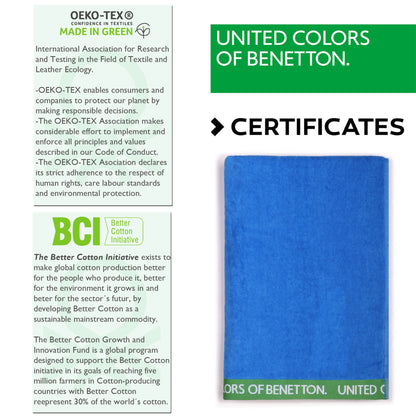 Set 2 Toalla De Playa 90x160cm 380gsm Velour 100%algodon Azul Casa Benetton_3