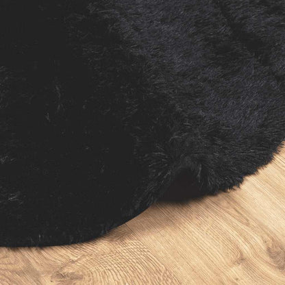 Vidaxl Alfombra Peluda De Pelo Largo Navarra Negra 200x200cm Poliéster_4
