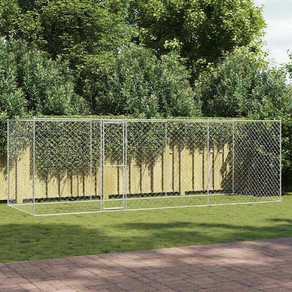 Jaula Para Perro Plateado 600 X 200 X 200 Cm Acero Galvanizado_1