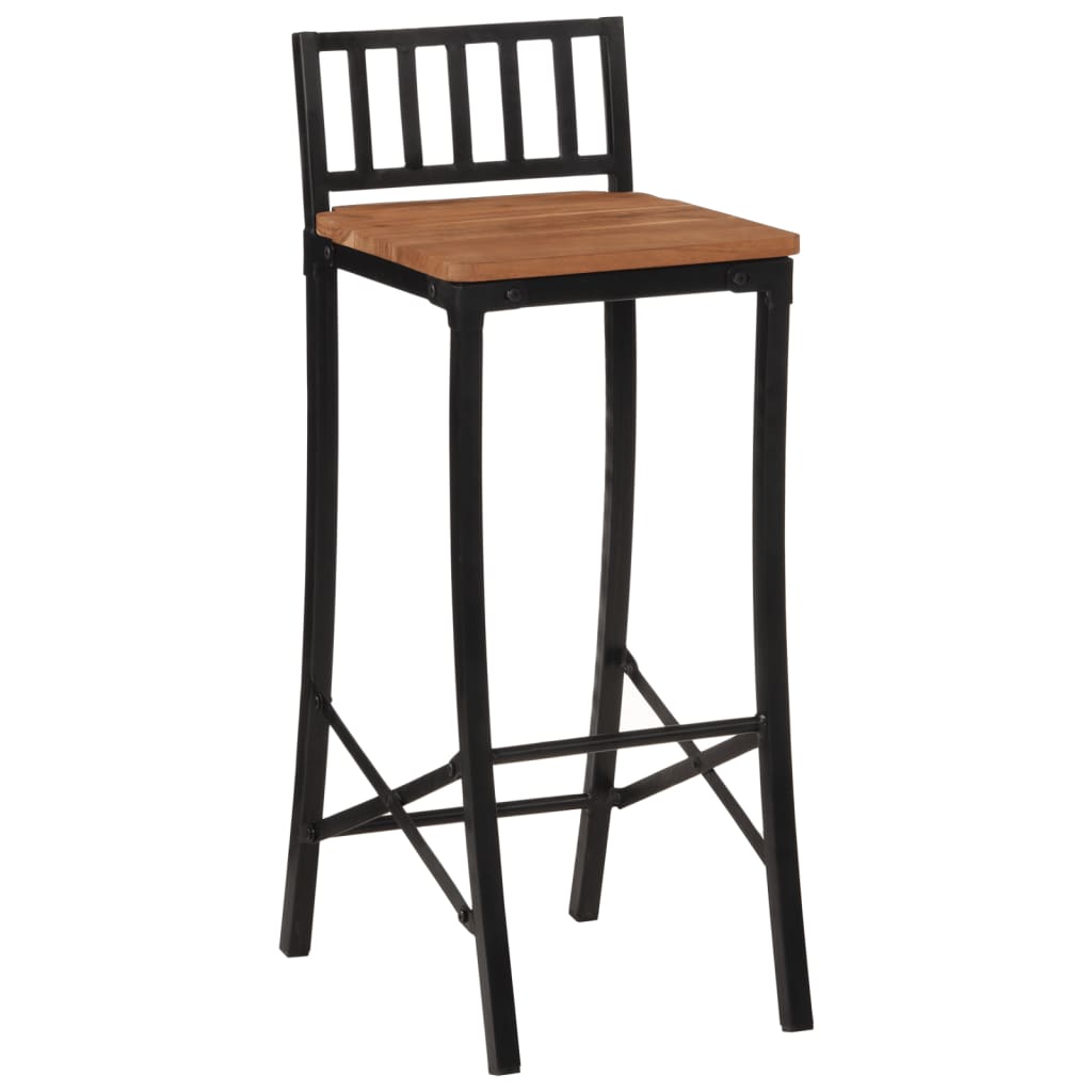 Taburetes Altos 2 Uds Madera Maciza De Acacia_1