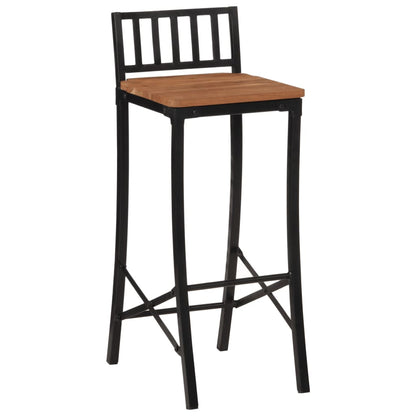Taburetes Altos 2 Uds Madera Maciza De Acacia_1