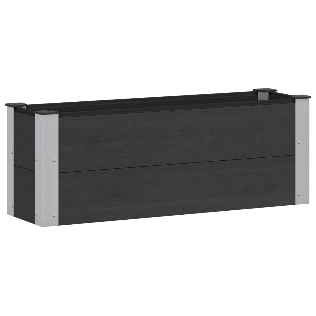 Arriate Elevado Negro 100 X 30 X 36 Cm Wpc Y Aluminio_0