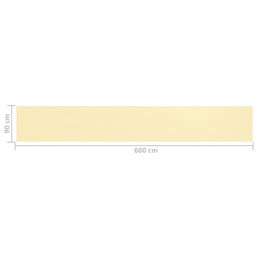 Vidaxl Toldo Para Balcón Hdpe Beige 90x600 Cm_4
