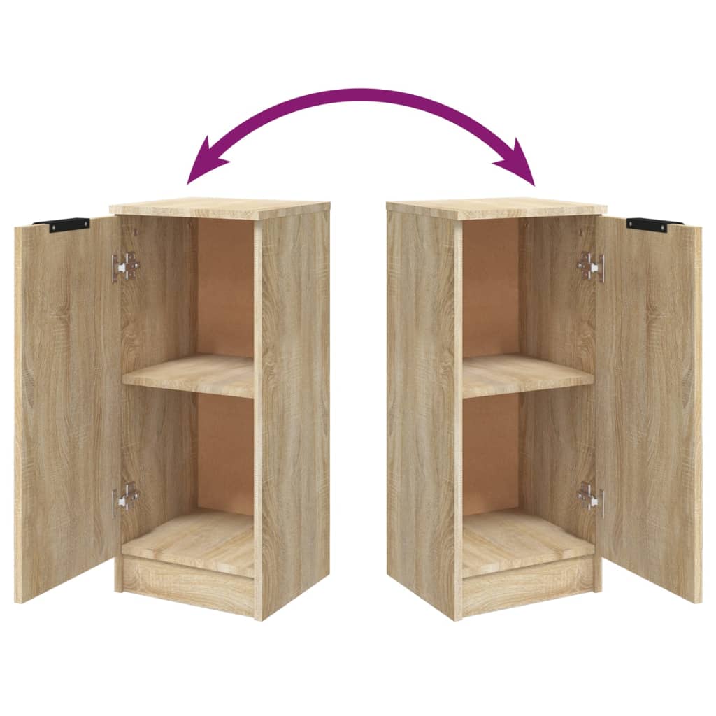 Aparadores 2 Uds Madera Contrachapada Roble Sonoma 30x30x70 Cm / Vetonek_5