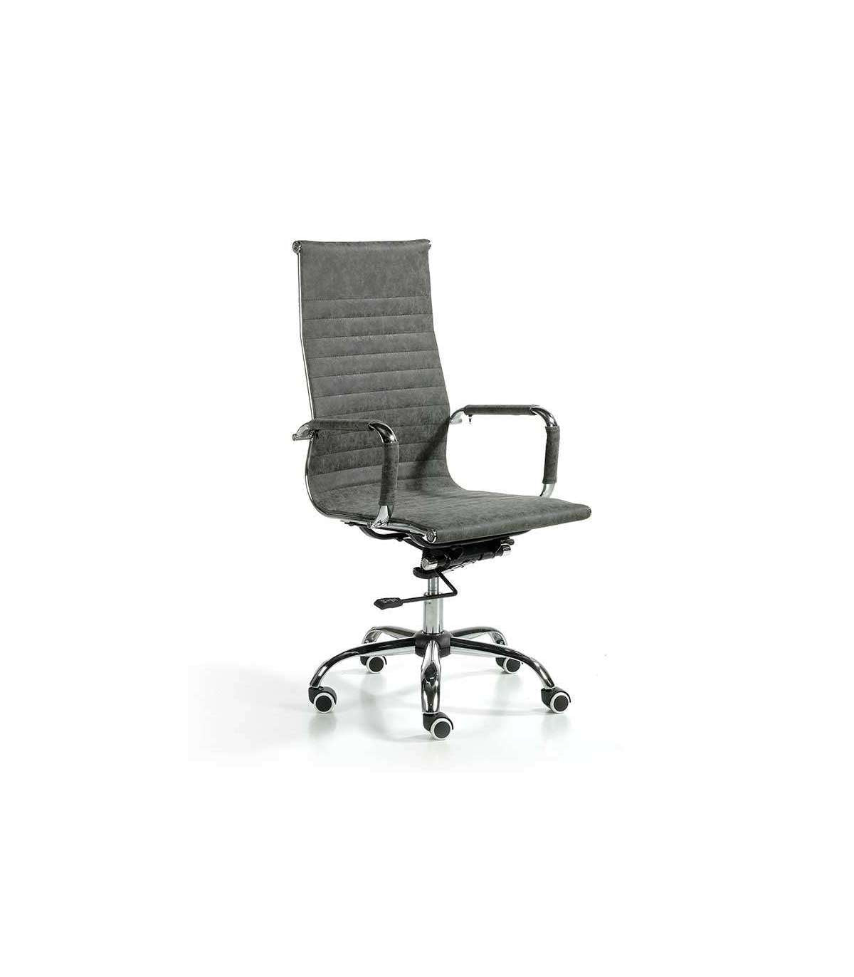 Silla Despacho Giratoria Elevable Acabado Grafito Vintage, 60 Cm(ancho) 108-115 Cm(altura) 66 Cm(fondo)_4