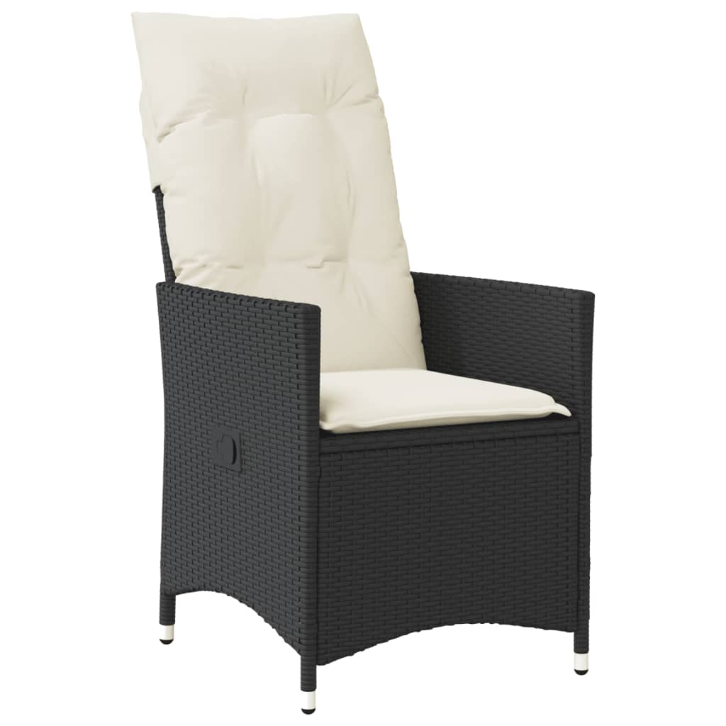 Set De Comedor De Jardín 9 Pzas Y Cojines Ratán Sintético Negro / Vetonek_4