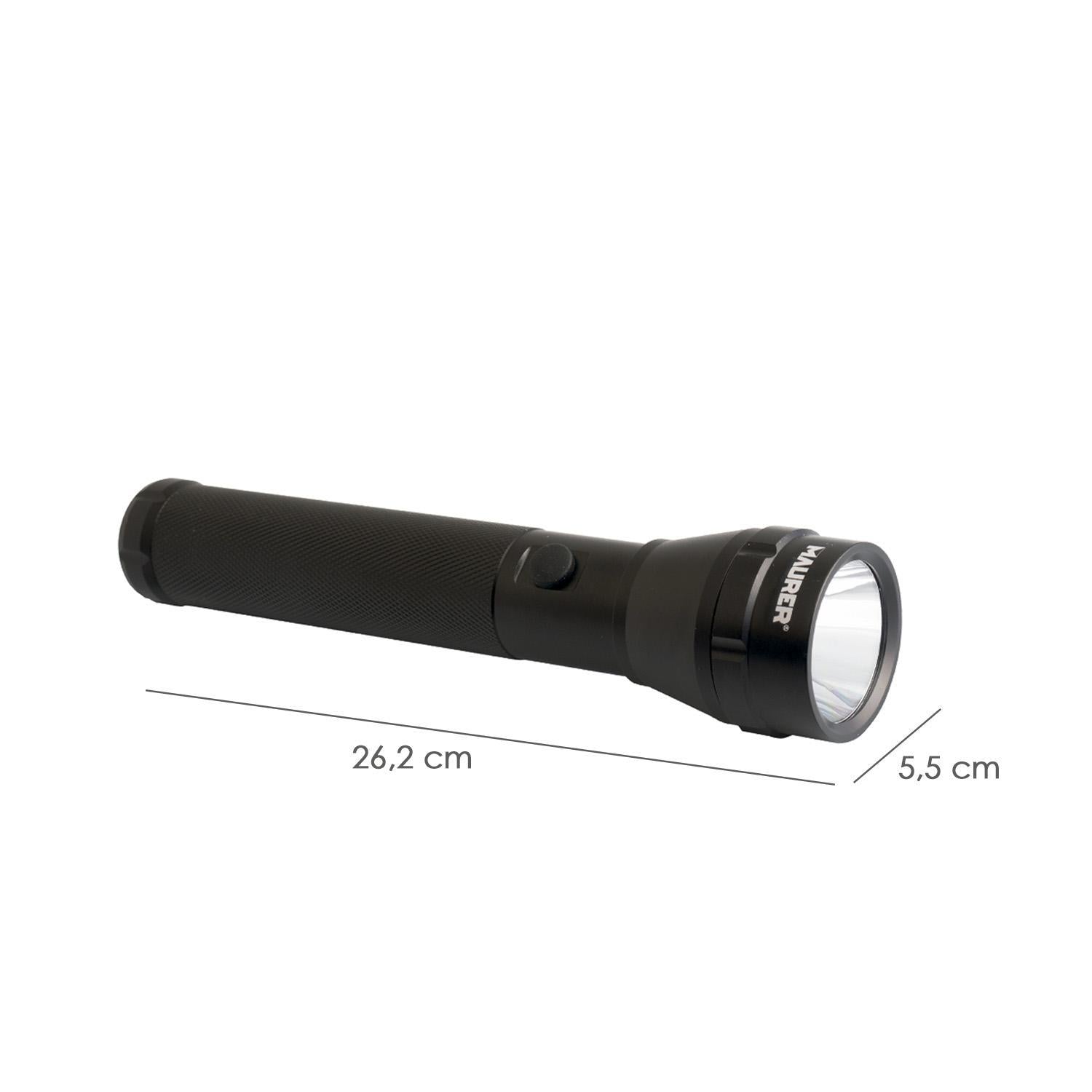 Linterna Led De Mano De Aluminio A Pilas	(2 D) Alta Luminosidad 120 Lumenes (3 Funciones) Mango Estriado_1