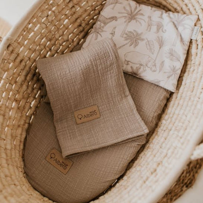 Pack 2 Bajeras Capazo Algodón Satinado 80x35 Boho Rusty_5