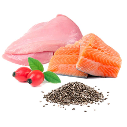 Comida húmida Barf para gatos Michi Pampers BIO (Peru e slamón) Puromenu 100 g