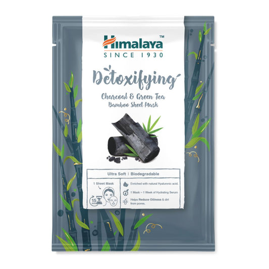 Máscara facial detox com carvão de bambu e chá verde dos Himalaias 30 ml
