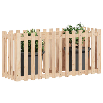 Arriate Elevado Jardín Con Valla Madera Maciza Pino 150x50x70cm_2
