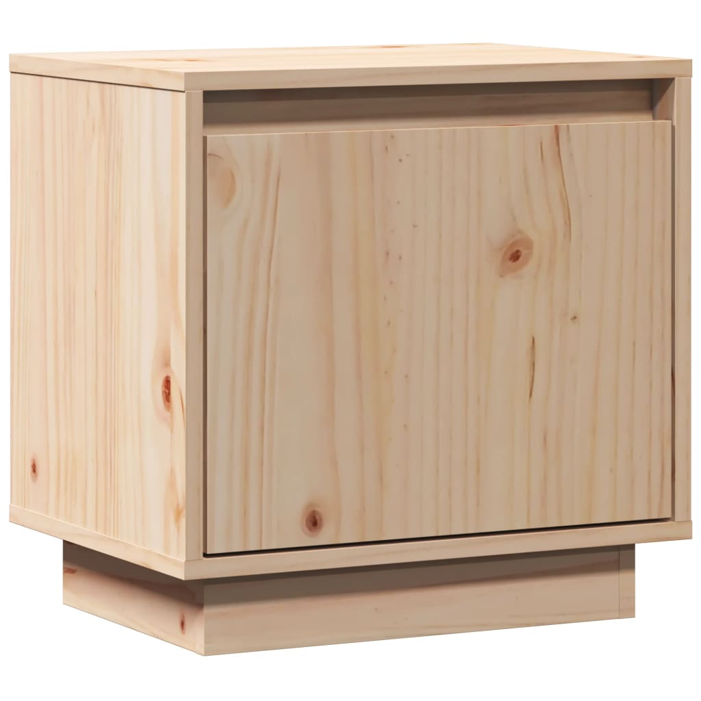 Mesita De Noche De Madera Maciza De Pino 40x30x40 Cm_0
