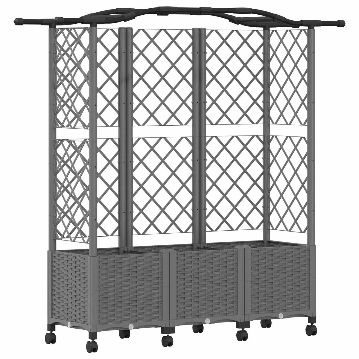 Cama Elevada Con Trellis Y Techo Gris Claro 163 X 40 X 144 Cm_0