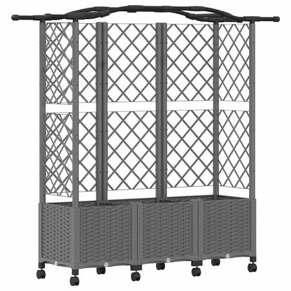 Cama Elevada Con Trellis Y Techo Gris Claro 163 X 40 X 144 Cm_0