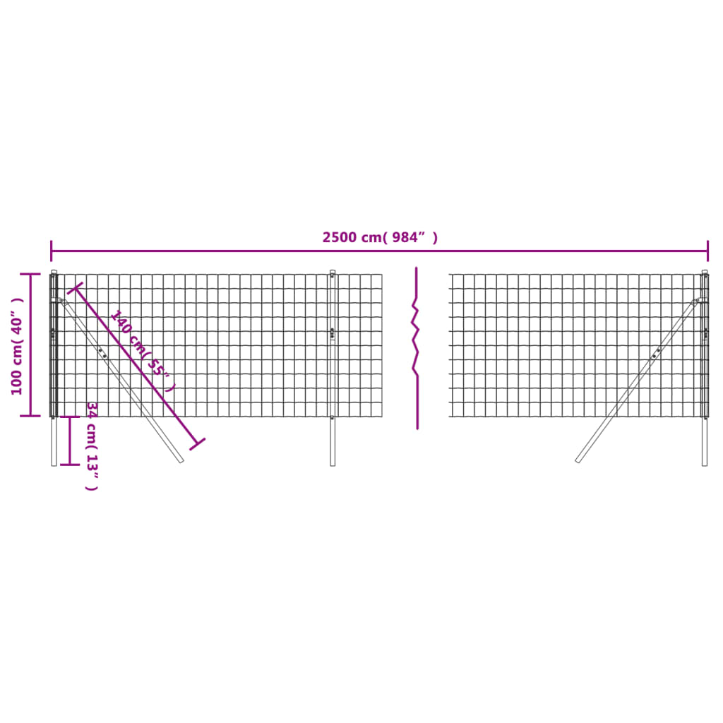 Cerca De Alambre De Acero Galvanizado Verde 1x25 M / Vetonek_0