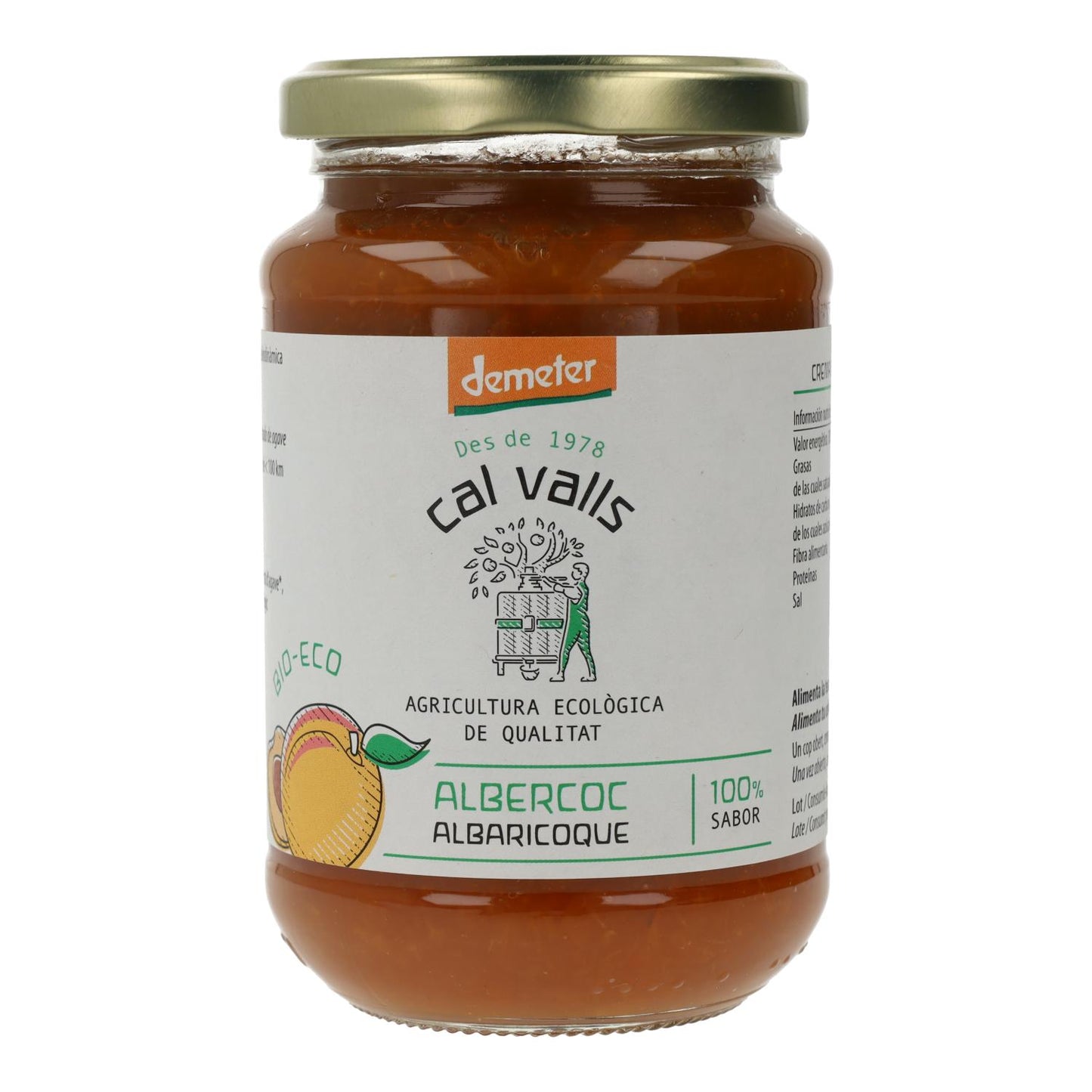 Geleia de Damasco Biológica/Demeter Cal Valls 375g