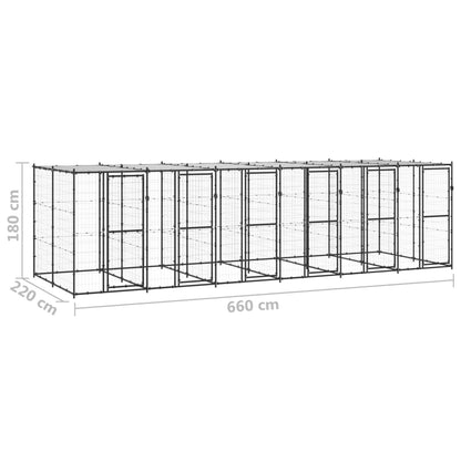 Perrera De Exterior De Acero Con Techo 14,52 M²_5
