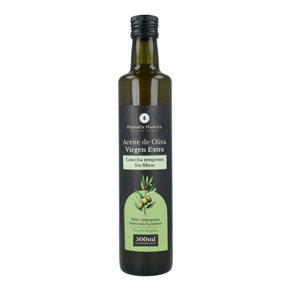 Embalagem de 3 azeites extra virgem verde não filtrado Planeta Huerto colheita precoce 500 ml